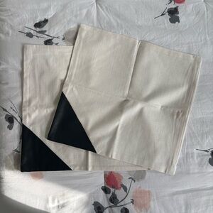 NWOT Uncommon James 15” Leather Detail Pillow Cases